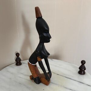 Handcrafted Black and Brown Wooden Sculpture